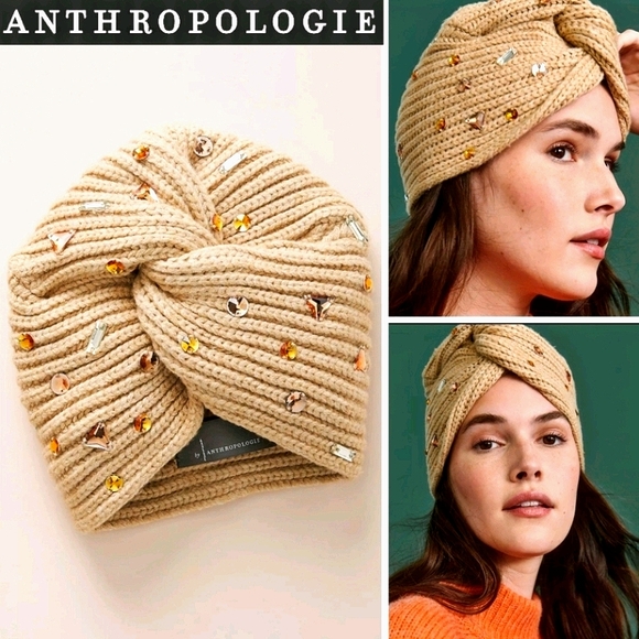 Anthropologie Accessories - RARE*ANTHRO Perrie Embellished Luxe Beanie $98/ANTHRO.COM EXCLUSIVE